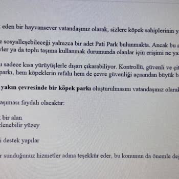 İçmeler Mahallesi'nde Acil Köpek Parkı İhtiyacı Ve Talebin Ertelenmesi