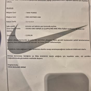 2 Yıl Garanti Vaadine Rağmen Krampon Açılması Red Edildi
