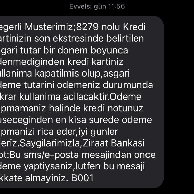 Ödeme Günü Gelmeden Kartın Kapatılması Mağduriyeti