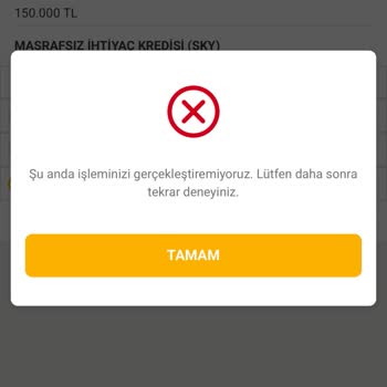 VakıfBank Sky Limit Özelliği Sürekli Hata Veriyor