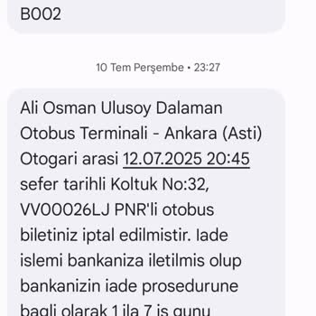 Bilet İptalinden Sonra Ücret İadesi Yapılmadı, Mağduriyet Yaşadım