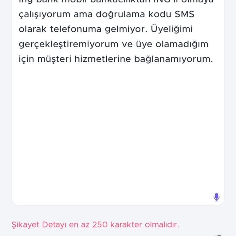 ING Mobil Bankacılıkta Doğrulama Kodu Gelmiyor, Üyelik Tamamlanamıyor