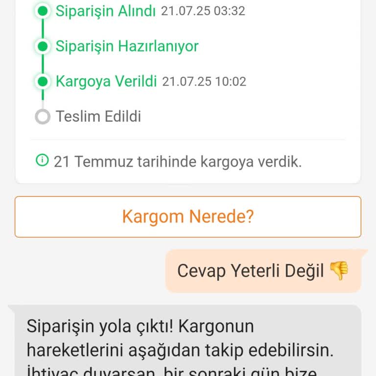 Canlı Desteğe Ulaşılamıyor, Kargo Teslimatı Sorunlu