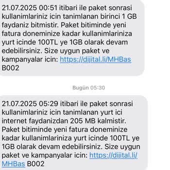 Gece Saatlerinde Habersiz Ek İnternet Paketleri Ve Fatura Mağduriyeti