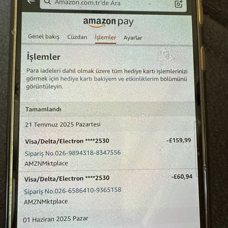 Bilgim Dışında Amazon Üzerinden Yüksek Tutarla Yapılan Harcama Ve Çözüm Eksikliği