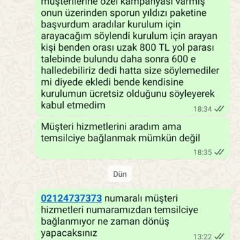 Digiturk Kurulumunda Ekstra Ücret Talebi Ve Müşteri Hizmetlerine Ulaşılamaması