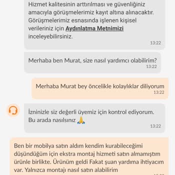 Montaj Hizmeti Satın Alamıyorum Menü Eksikliği Ve Yetersiz Destek