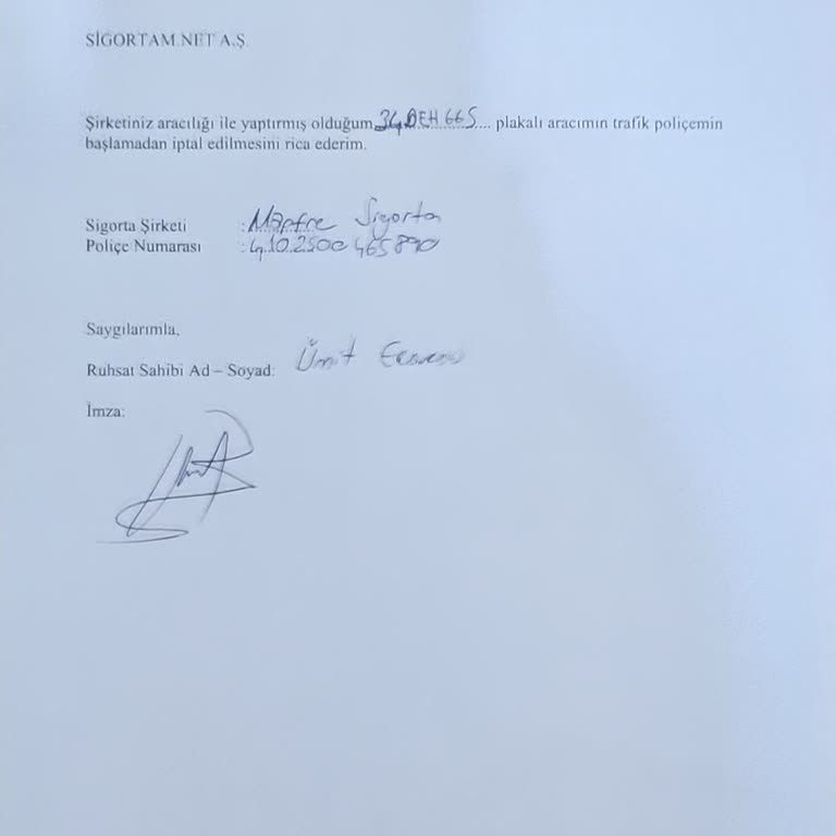 Poliçe İptal Talebim Zamanında İşleme Alınmadı, Mağdur Edildim