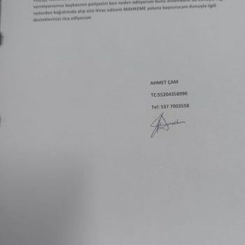 Başkasının Poliçesi Bana Ödetiliyor İptal Edilmiyor