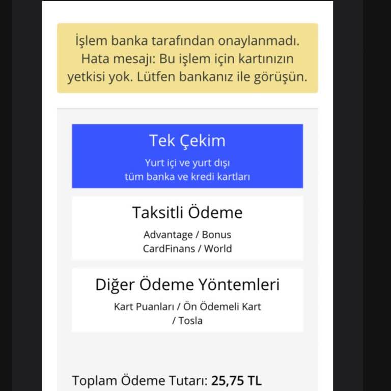 Paycell Kartımla E-Ticaret Sitelerinde Ödeme Yapamıyorum