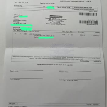 Media Markt Malatya Park'tan Alınan Telefonun Faturası GSB Sistemine Kaydolmuyor