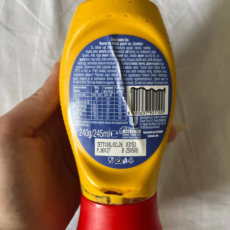 Calve Cheddar Sosun Kötü Kokusu Ve Bozuk Tadı Şaşırttı