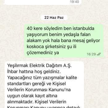 Aboneliğim Olmadığı Halde Yedaş'tan Israrlı SMS Alıyorum