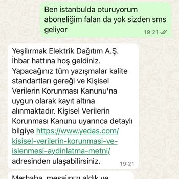 Aboneliğim Olmadığı Halde Yedaş'tan Israrlı SMS Alıyorum