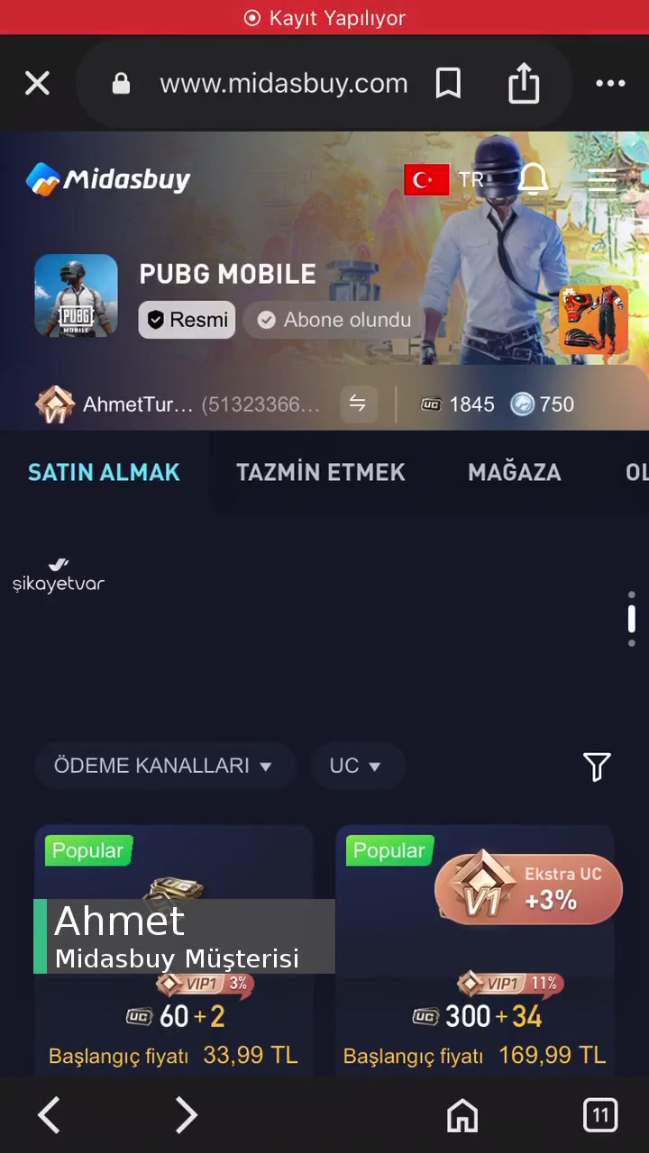 Midasbuy Uc Yanlış Hesabıma Gitti videonun kapak resmi