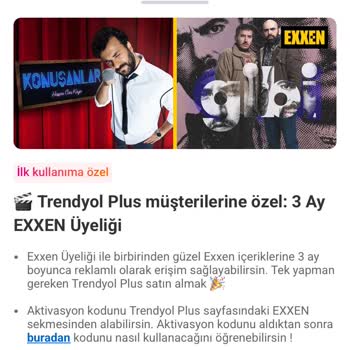 Exxen İndirim Kodu Trendyol Plus Üyeliğimde Yok Müşteri Hizmetleri Çözüm Sunmuyor