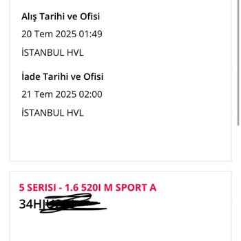 Araç Rezervasyonunda Sınıf Değişikliği Ve Araç Temininde Yaşanan Sorun