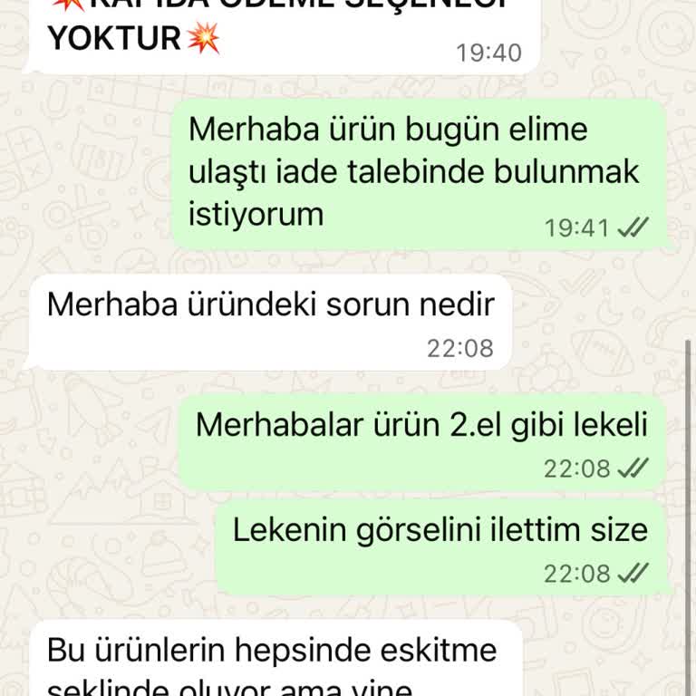 Aldığım Replika Üründe Çizik Çıktı İade Talebime 6 Gündür Yanıt Alamıyorum