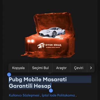 Oyun Dinar Satın Aldığım PUBG Hesabı Eksik Özelliklerle Teslim Edildi, Mağduriyetim Giderilmiyor