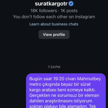 Sürat Kargo Aracının Tehlikeli Sürüşü Nedeniyle Ezilme Tehlikesi Yaşadım