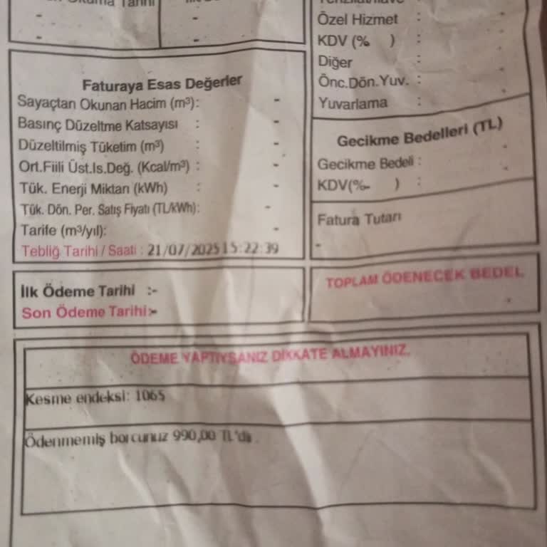 Abonelik Karışıklığı Nedeniyle Yanlış Hesaba Yapılan Ödeme Sonucu Gaz Kesintisi