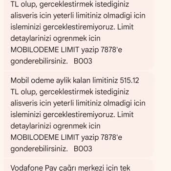 Vodafone Pay'de Bilgim Dışında Harcama Ve Yetersiz Destek