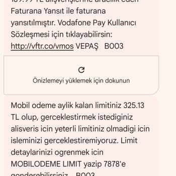 Vodafone Pay'de Bilgim Dışında Harcama Ve Yetersiz Destek