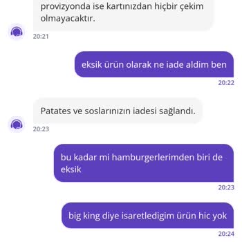 Eksik Ürünüm Yerine Sadece Soslar İçin İade Yapıldı