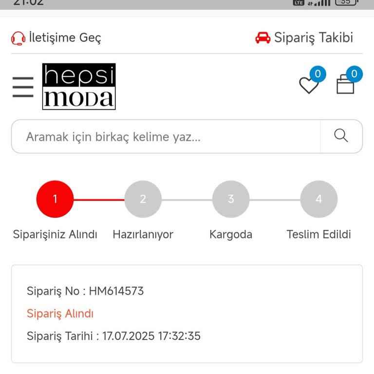 Hepsi Moda Siparişimin Hazırlanma ve Kargoya Verilme Süreci Çok Uzadı