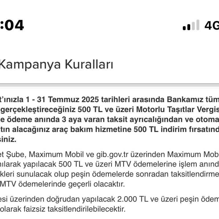 İş Bankası Maximum Kart MTV Kampanyasında Taksitlendirme Sorunu Ve Bilgi Tutarsızlığı