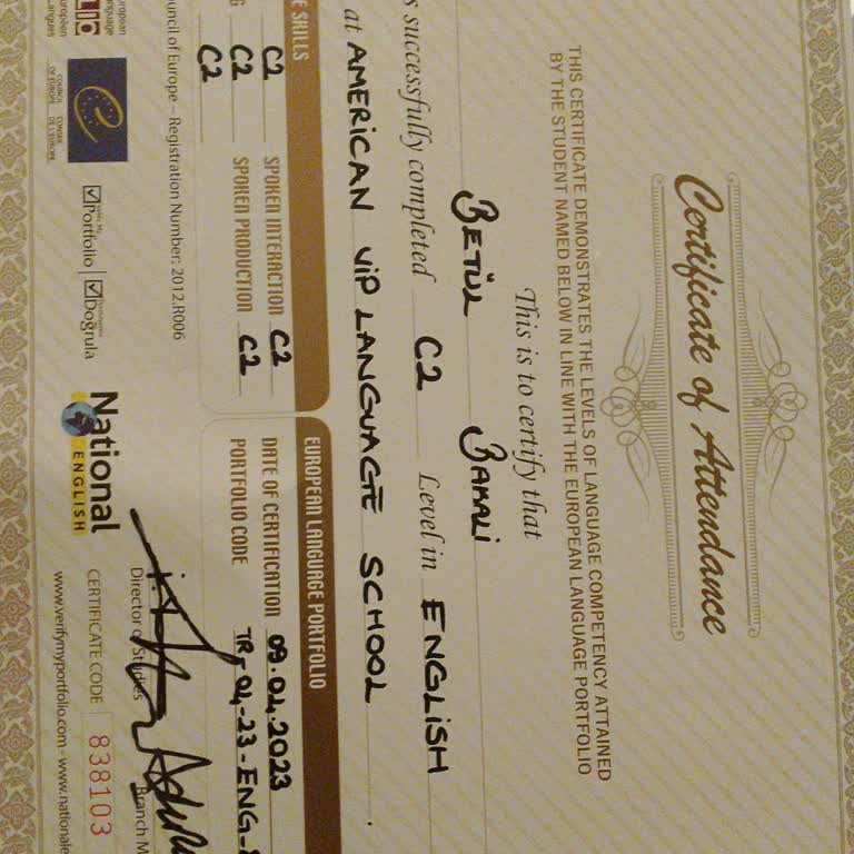 C2 Sertifikam Sistemde B1 Olarak Görünüyor