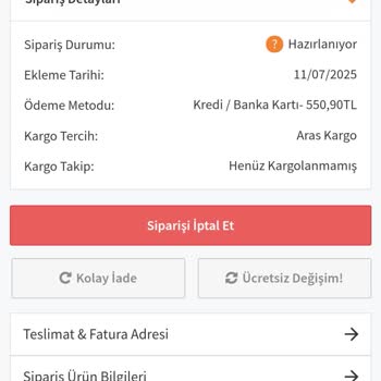Gizce Tesettür Giyim'den Alınan Elbisenin Kargolanmaması Ve İade Sürecindeki Belirsizlik