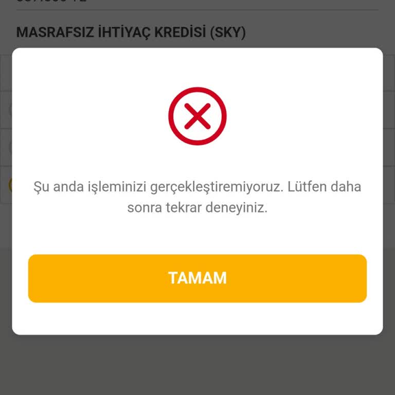 VakıfBank Sky Limitinde Kullanılabilir Krediye Erişemiyorum