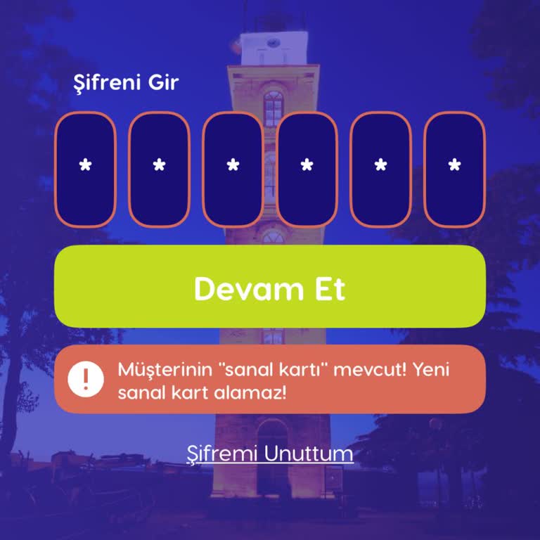 Sanal Kart Kullanılamıyor, Şifre Sıfırlama Sorunu Yaşıyorum