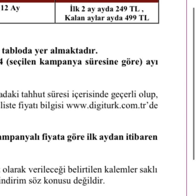 Digiturk Kurulum Sonrası Sözleşmede Belirtilenden Yüksek Fiyat Şoku Yaşadım