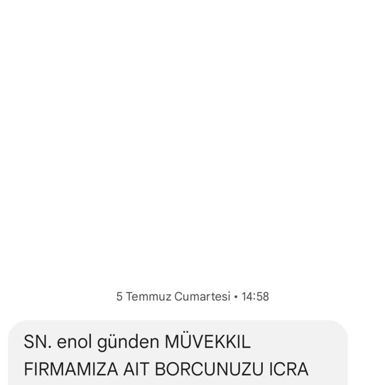 Borçsuz Olduğum Halde Tehdit İçerikli Mesaj Aldım