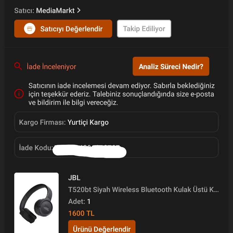 Trendyol Ve Media Markt İade Sürecinde Belirsizlik Ve Gecikme Mağduriyeti