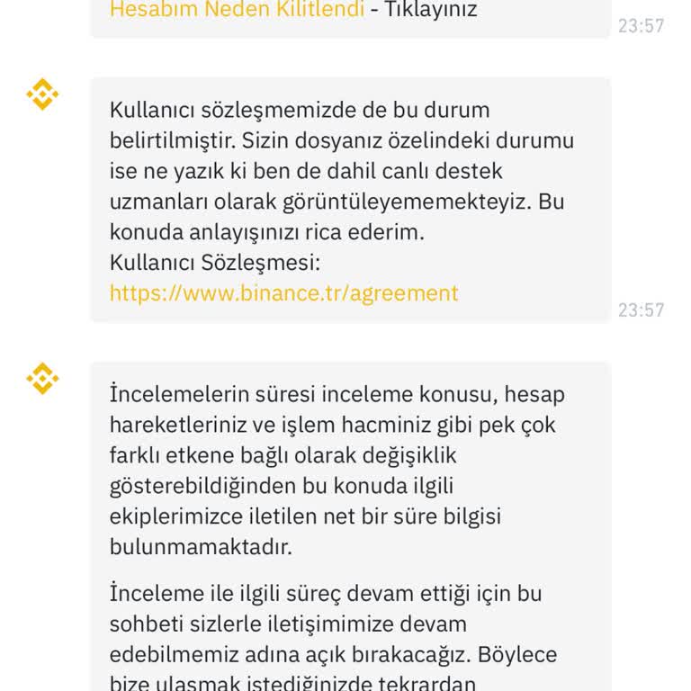 Binance Hesabım İnceleme Altında, İşlemlerim Engellendi