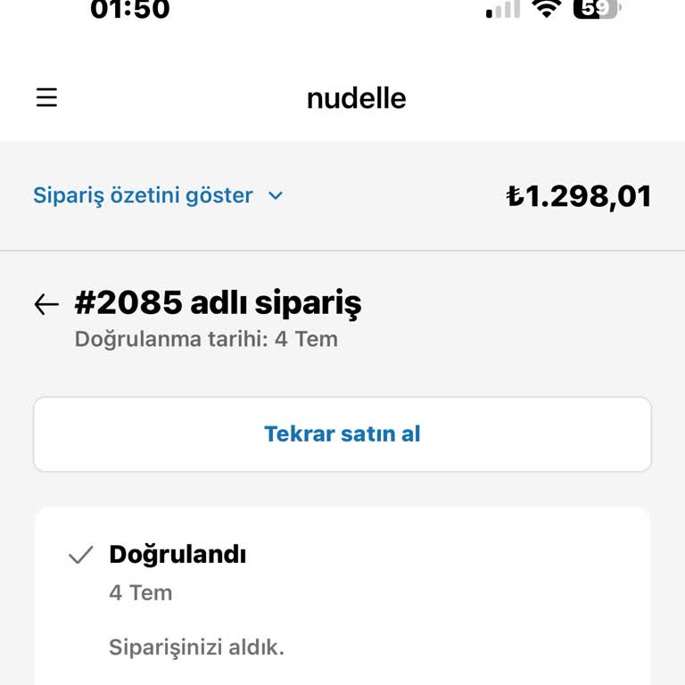 Nudelle Sipariş Verdiğim Ürünlerden Halen Bir Haber Yok!