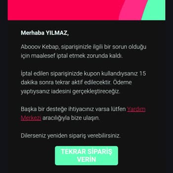Gece Siparişim Teslim Edilmedi, Canlı Destek Ve İletişim Sorunu Yaşadım
