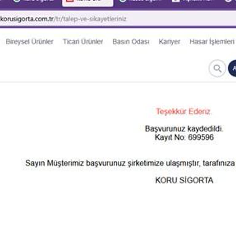 Koru Sigorta Cam Ve İkame Araç İşlemlerinde Mağduriyet Ve Gecikme Yaşadık