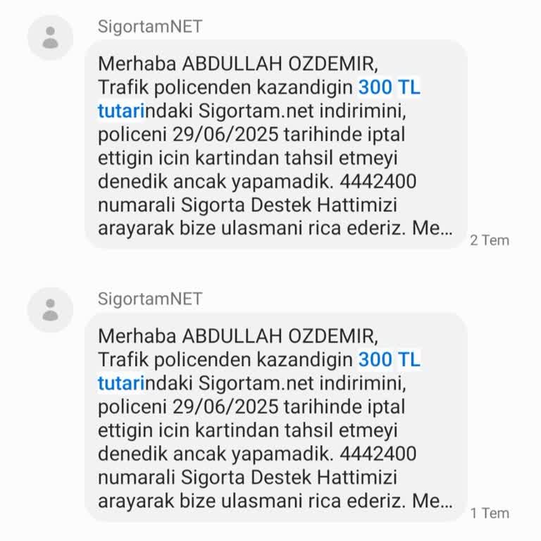 Poliçe İptalinde Bilgilendirilmeden Uygulanan İndirim Tutarının Geri İstenmesi