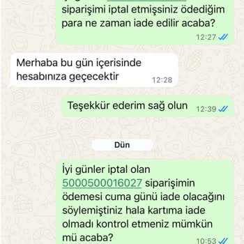 Buzdolabı Siparişi İptal Edildi Param Hala İade Edilmedi