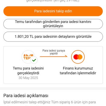 Temu'dan İptal Edilen Siparişin İadesi Bir Ay Geçmesine Rağmen Yapılmadı