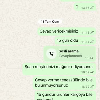 Bir Ayı Geçen Siparişimde Sürekli Oyalama Ve İade Sorunu Yaşıyorum