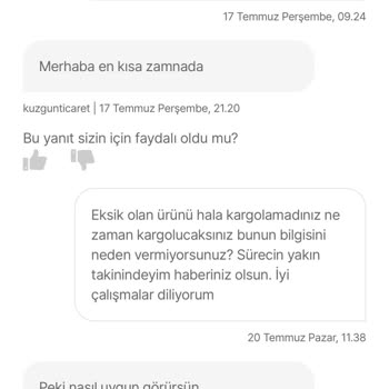 Hepsiburada Siparişimde Eksik Parça Ve İlgisiz Satıcı Sorunu
