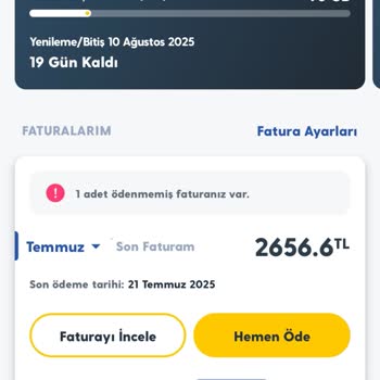 Fatura Ödenmediğinde İnternet Paketimin Hızla Tükenmesi Ve Müşteri Hizmetlerinin İlgisizliği