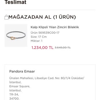 Sipariş Edilen Pandora Bilekliğin Teslimatında Gecikme Ve Müşteri Hizmetlerine Ulaşılamıyor