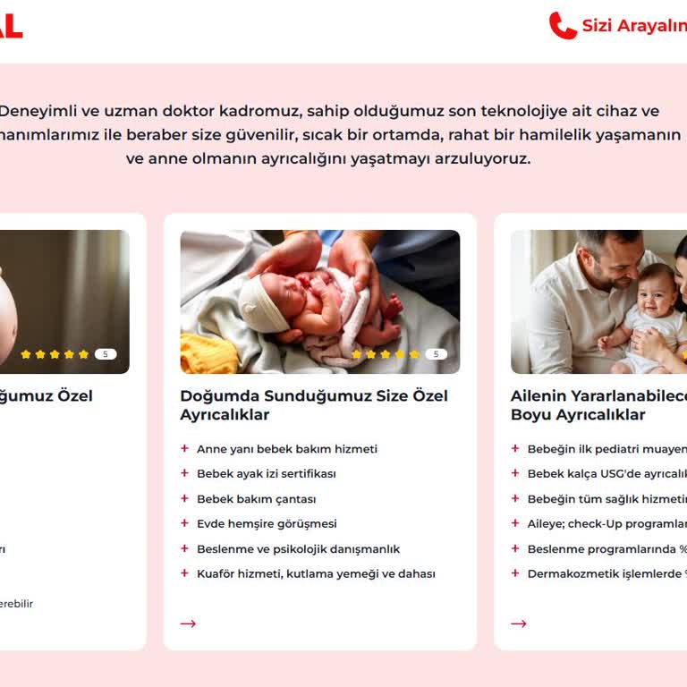 Memorial Web Sitesindeki Doğum Paketi Antalya'da Sunulmuyor