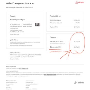 Airbnb Rezervasyonunda Fatura Dışı Fazla Ücret Çekildi İade Talebim Var